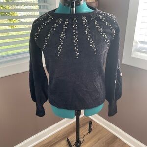 VENUS Black Crew Neck Sweater